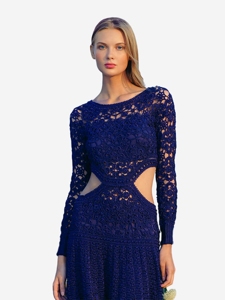 Alnich night dress navy fashion designer template product img 8